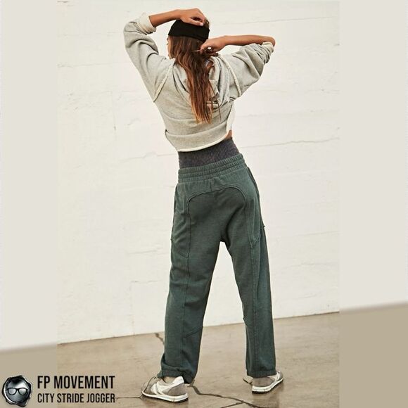 FP MOVEMENT CITY STRIDE JOGGER IN PINE OVERSIZED SWEATPANTS SMALL DARK GREEN - Picture 6 of 14